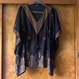 GOLDEN FLOWER PRINT BLOUSE